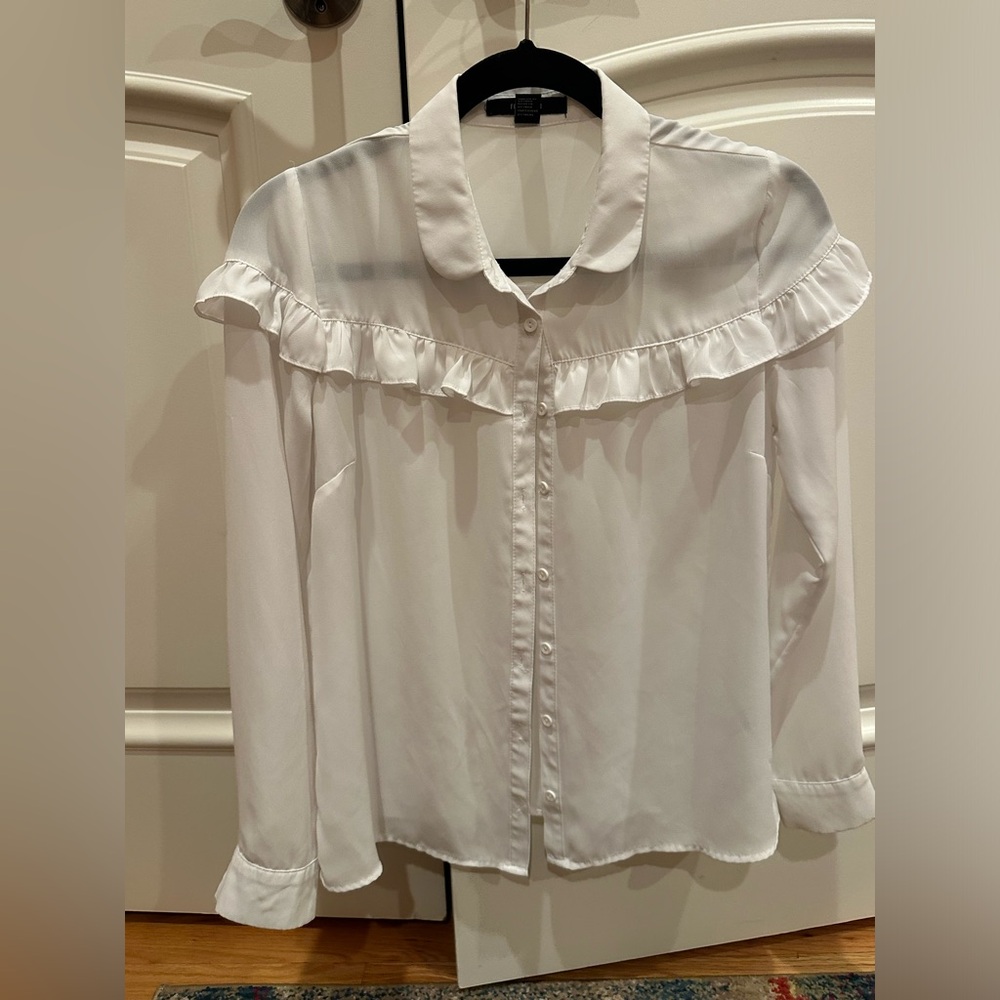 Sheer white button down